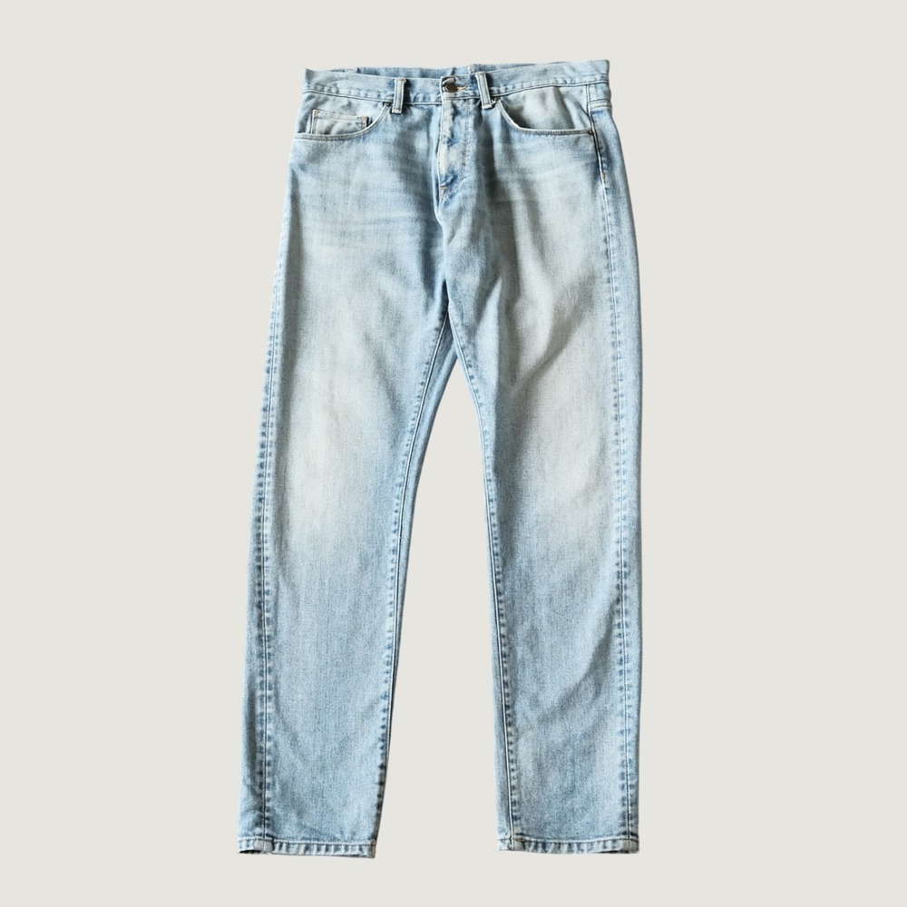 Carhartt WIP Vicious Pant Light Blue Slim Tapered Denim Jeans 34 x 32 Streetwear